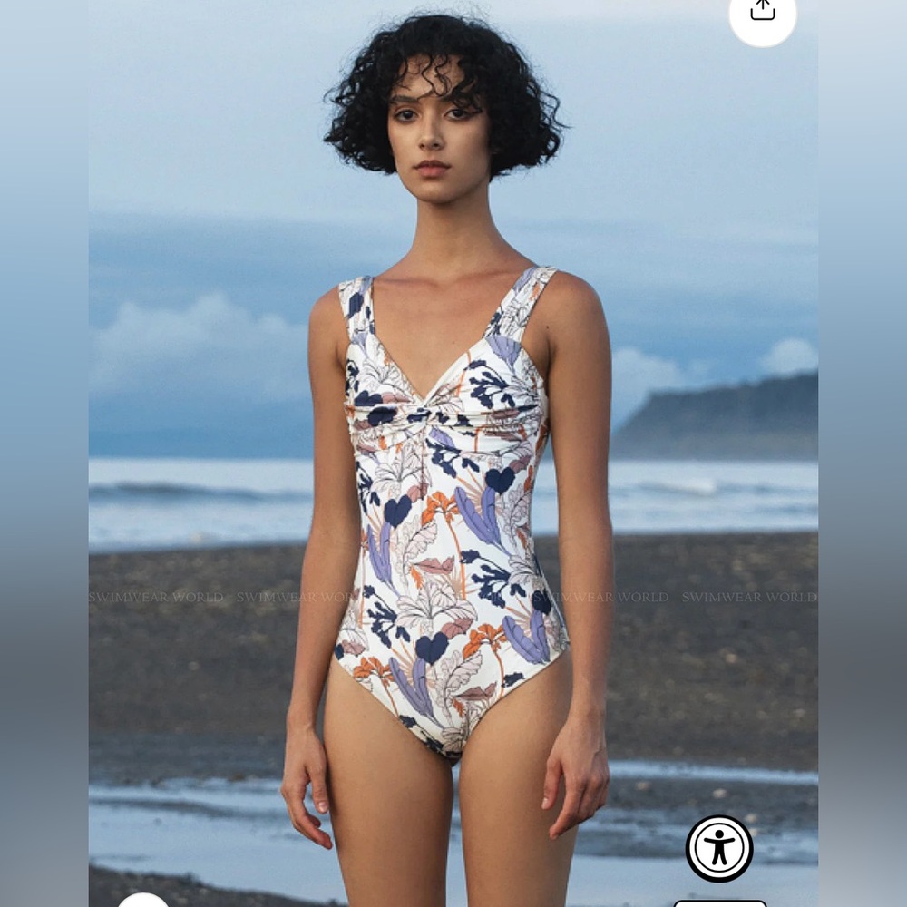 ENCANTADORE Sasha Hany Floral One Piece Swimsuit Bathing Suit Size 10 Exc Cond